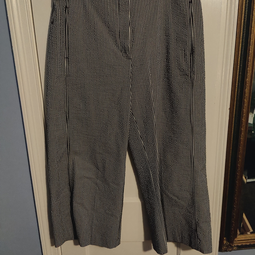 Ann Taylor Factory Black and White Striped Pants